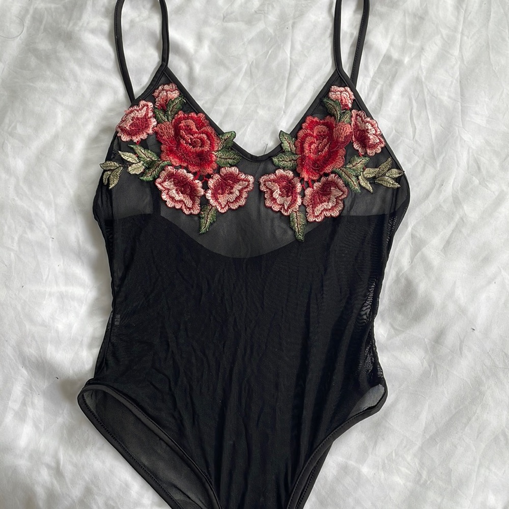 Mesh and Rose Festival Bodysuit